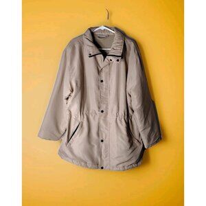 CW Classics Coat Medium Full Zip Pockets Tie Waist